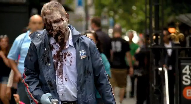 Zombie Experiment NYC - Mailman (Photo credit: AMC)