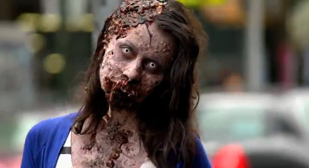 Zombie Experiment NYC - Girl 3 (Photo credit: AMC)